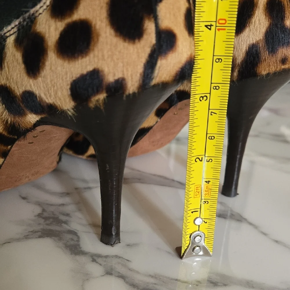 Polo Ralph Lauren Leopard Calf Hair Chelsea Booties Pashia Almond Toe Ankle Boot - Picture 3 of 7